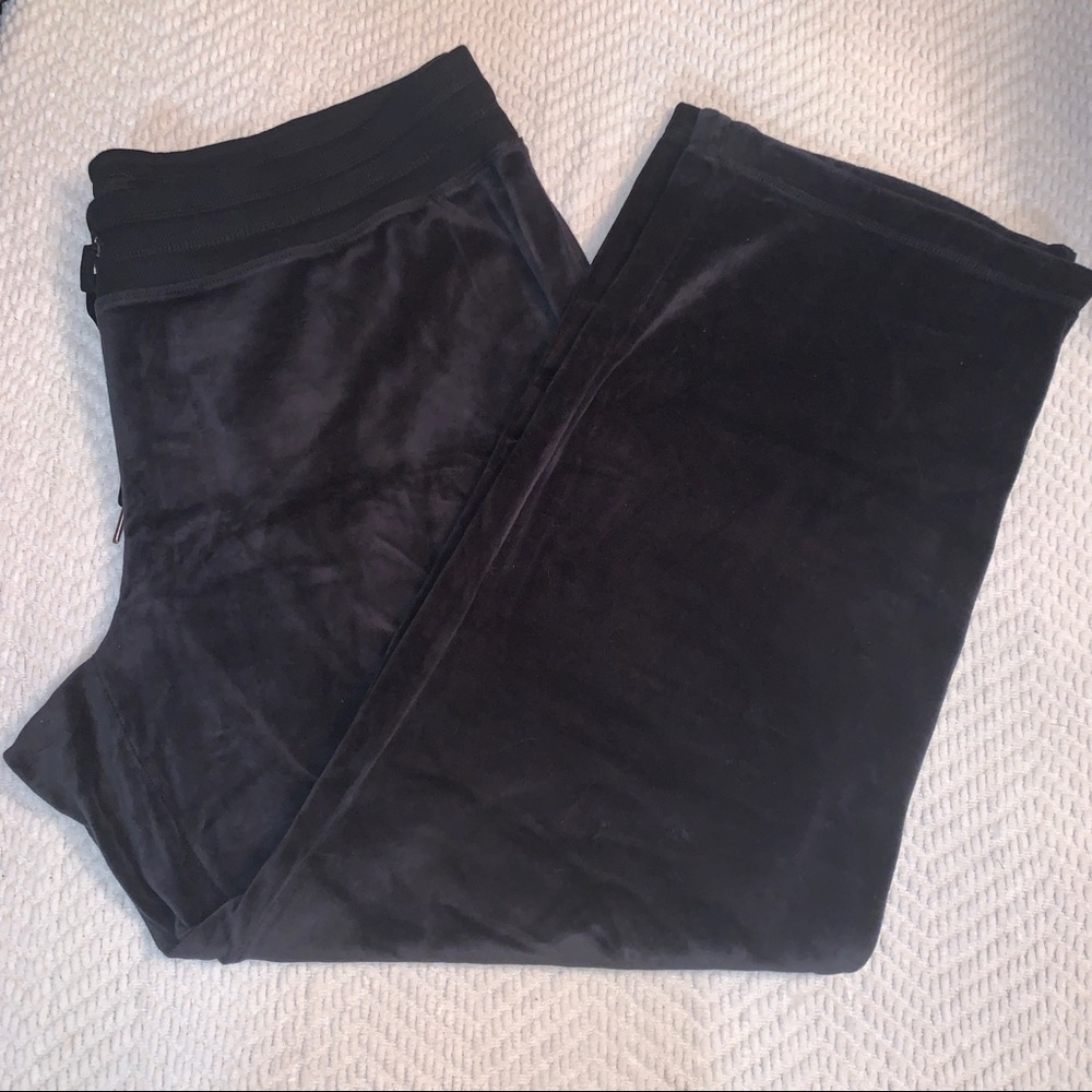 Calvin Klein Velour Track Pants Straight Leg Wide